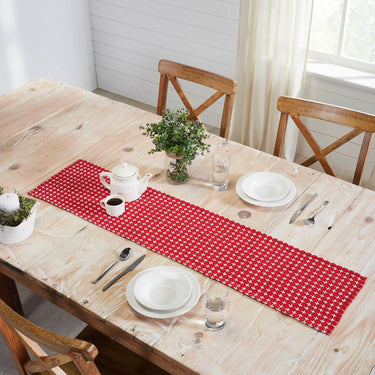Gallen Red White Runner Fringed 12x48 - The Fox Decor